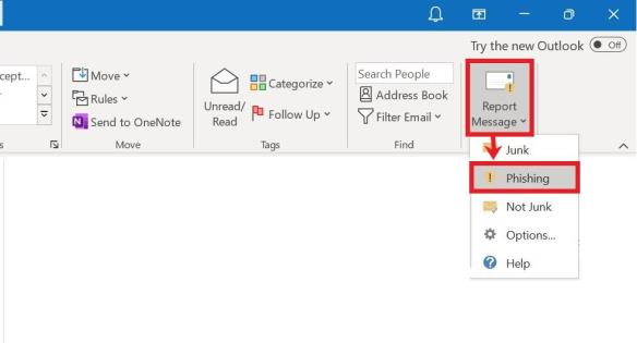 Image depicting the 'Report Message' function in the desktop application